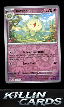 Reverse Holofoil Duosion 038/086 Pokemon Common SV: Black Bolt Card NM - Image 1