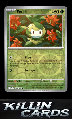 Reverse Holofoil Petilil 006/086 Pokemon Common SV: Black Bolt Card NM - Image 1
