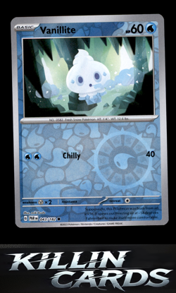 Reverse Holofoil Vanillite 043/182 Pokemon Common SV04: Paradox Rift Card NM - Image 1