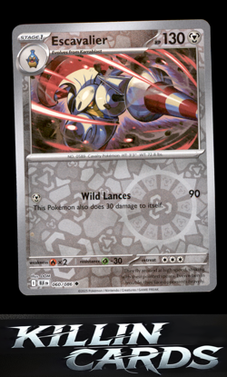 Reverse Holofoil Escavalier 060/086 Pokemon Common SV: Black Bolt Card NM - Image 1