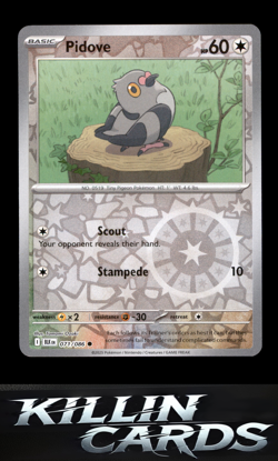 Reverse Holofoil Pidove 071/086 Pokemon Common SV: Black Bolt Card NM - Image 1