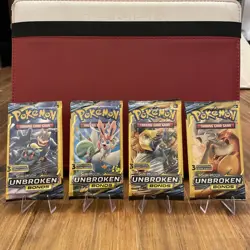 🔥Pokemon Sun & Moon Unbroken Bonds 3 Card Mini Booster Pack -4 Packs- Art Set🔥 - Image 1