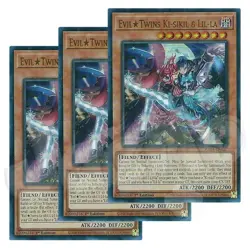 Yugioh Evil Twins Ki-sikil & Lil-la x 3 - 1st Edition Ultra Rare NM - Free Holo - Image 1