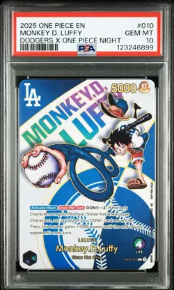 Psa10 Dodgers Luffy One Piece Card Promo - Image 1