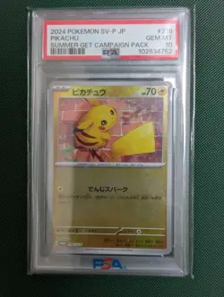 Pokemon Card Pikachu Pokeka Summer Is Here Promo Carrot Spark Psa10 - Image 1