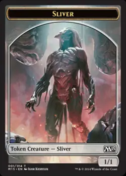 MTG - Sliver Token - Magic 2015 - NM, English Magic FLAT RATE SHIP - Image 1