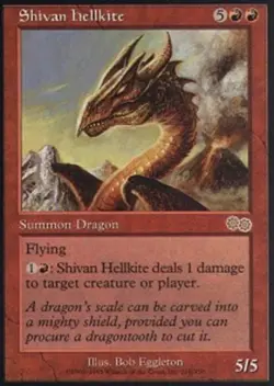 MTG - Shivan Hellkite - Urza's Saga - NM, English Magic FLAT RATE SHIP - Image 1