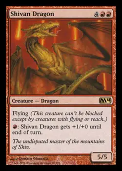 MTG - Shivan Dragon - Magic 2014 - NM, English Magic FLAT RATE SHIP - Image 1