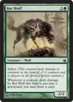 MTG - Rot Wolf - Mirrodin Besieged - NM, English Magic FLAT RATE SHIP - Image 1