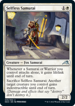 MTG - Selfless Samurai - Foil - Kamigawa: Neon Dynasty - NM, English Magic FLAT - Image 1