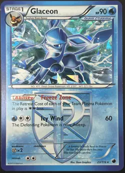 Glaceon 23/116 Cracked Ice Plasma Freeze Holo Rare Pokemon Card TCG VLP - Image 1