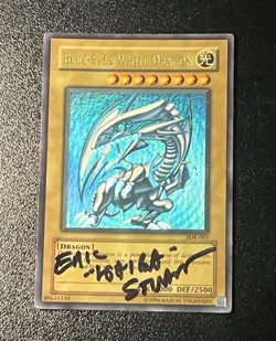 Yugioh LP WAVY Blue-Eyes White Dragon SDK-001 Signed by Eric Kaiba Stuart Ultra - Image 1