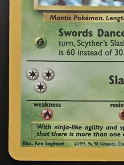 Pokemon Scyther Holo Rare Card 17/130 Base Set 2 - Image 4