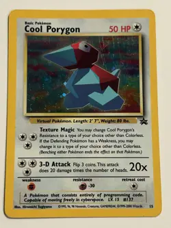 Porygon Black Star Promo Holo Card 15/53 WOTC Cool Porygon - Image 1