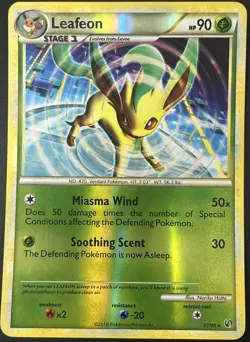 Leafeon 17/90 HS Undaunted Reverse Holo Rare Pokemon Card VLP - Image 1
