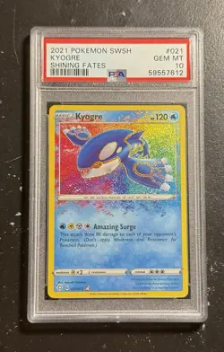Pokemon TCG Shining Fates Kyogre Card 021/072 PSA 10 - Image 1