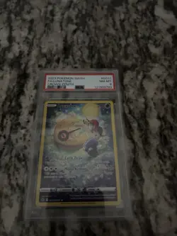 Pokemon TCG Sword and Shield Lunatone Full Art Holo Rare Card GG11/GG70 PSA8 - Image 1