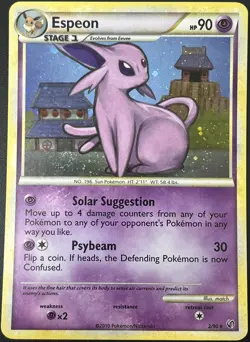 Espeon 2/90 HGSS Undaunted Holo Rare Pokemon Card NM - Image 1