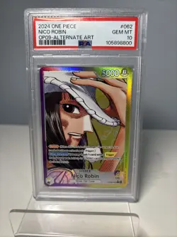 PSA 10 Gem Mint Nico Robin OP09-062 Leader Alt Art One Piece Card English TCG - Image 1
