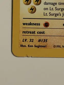 Pokemon TCG Lt. Surge's Jolteon Gym Challenge 28 1st Edition Rare Card - Image 3