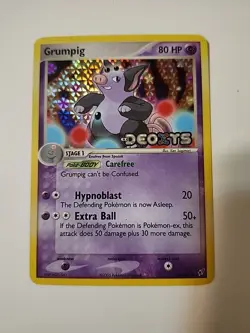 Grumpig 32/107 - Holo BLEED STAMPED RARE - EX Deoxys - Pokemon Card - LP - Image 1