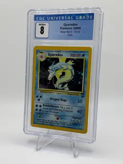 CGC 8 Gyarados 7/130 Holo Base Set 2 Pokemon Card - Image 1