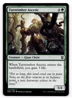 MTG Magic the Gathering Turntimber Ascetic (214/280) Zendikar Rising NM - Image 1