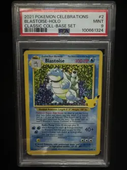 2021 Pokemon Celebrations Blastoise-Holo Classic Collection 2/102 PSA 9 Mint - Image 1