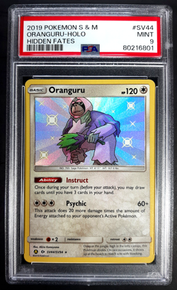Pokemon Oranguru Holo 2019 S&M Sun & Moon Hidden Fates #SV44 PSA 9 Mint - Image 1