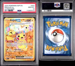 2024 POKEMON SSP EN PIKACHU ex HYPER RARE #247 GEM MINT PSA 10 - Image 4