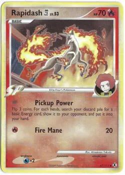 Pokemon RAPIDASH E4 47/111 2009 Rising Rivals) LP/Light Play - Image 1
