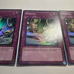 Yugioh Debunk EXVC-EN076 Super Rare LP x3 Playset - Image 3