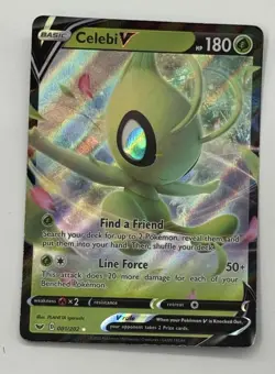 Pokemon TCG Celebi V 001/202 Sword Shield Ultra Rare Holo MP Card SEE PICS - Image 1