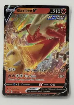 Pokemon TCG Blaziken V 020/198 Chilling Reign Ultra Rare Holo MP Card SEE PICS - Image 1