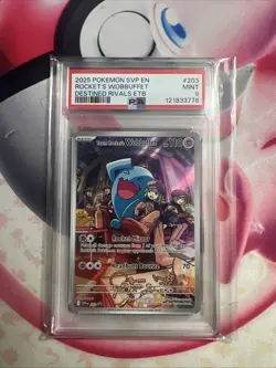 Pokemon TCG Team Rockets Wobbuffet ETB Promo Card 203 PSA 9 - Image 1