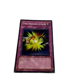 Yugioh CCG Collectable 1996 Konami Trap Card Two Pronged Attack - Image 4