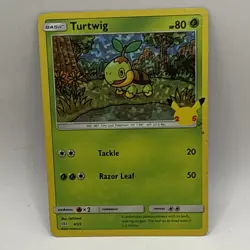 Pokemon Turtwig 4/25 Holo McDonald’s 25th Anniversary Stamped Promo Card - MP - Image 1