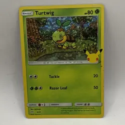 Pokemon Turtwig 4/25 Holo McDonald’s 25th Anniversary Stamped Promo Card - MP - Image 3