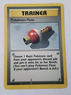 Pokemon Flute Base Set 86/102 Regular Unlimited Uncommon - Image 1