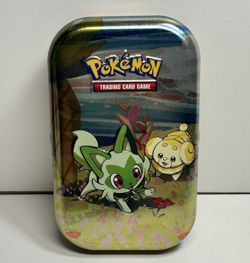 Pokemon Paldea Friends Sprigatito Fidough EMPTY Mini Tin ONLY - Image 1