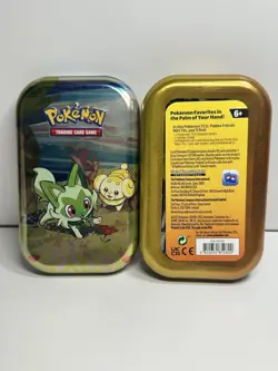 Pokemon Paldea Friends Sprigatito Fidough EMPTY Mini Tin ONLY - Image 3
