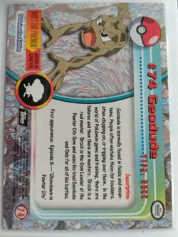 Pokemon -Geodude #74 Topps TV Animation Black Logo Non Holo 2nd Print 1999 NM - Image 2