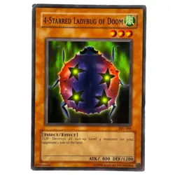 Yugioh CCG Collectable 1996 Konami 4 Starred Ladybug Of Doom Card - Image 1