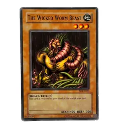 Yugioh CCG Collectable 1996 Konami The Wicked Worm Beast Card - Image 1