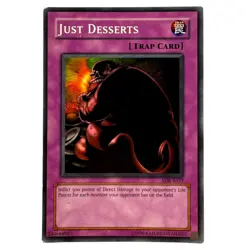 Yugioh CCG Collectable 1996 Konami Trap Card Just Desserts - Image 1