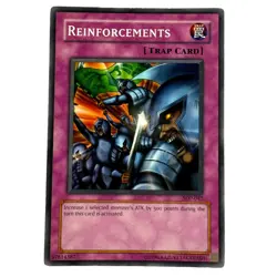 Yugioh CCG Collectable 1996 Konami Trap Card Reinforcements Card - Image 1