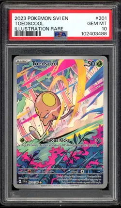 2023 PSA 10 Pokemon Scarlet & Violet Toedscool Illustration Rare IR 201/198 Card - Image 1
