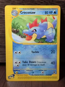 Croconaw 74/165 WOTC Expedition Card Pokemon Nintendo 2002 Non Holo Vintage NM - Image 1