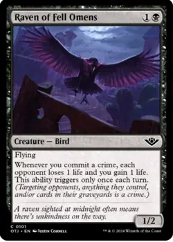 Raven Of Fell Omens - 101 - OTJ - NM - MTG - Magic the Gathering - Image 1