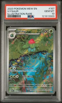 Pokemon Ivysaur 167/165 Illustration Rare S&V EN-Mew 151 #167 GEM MINT PSA 10 - Image 1